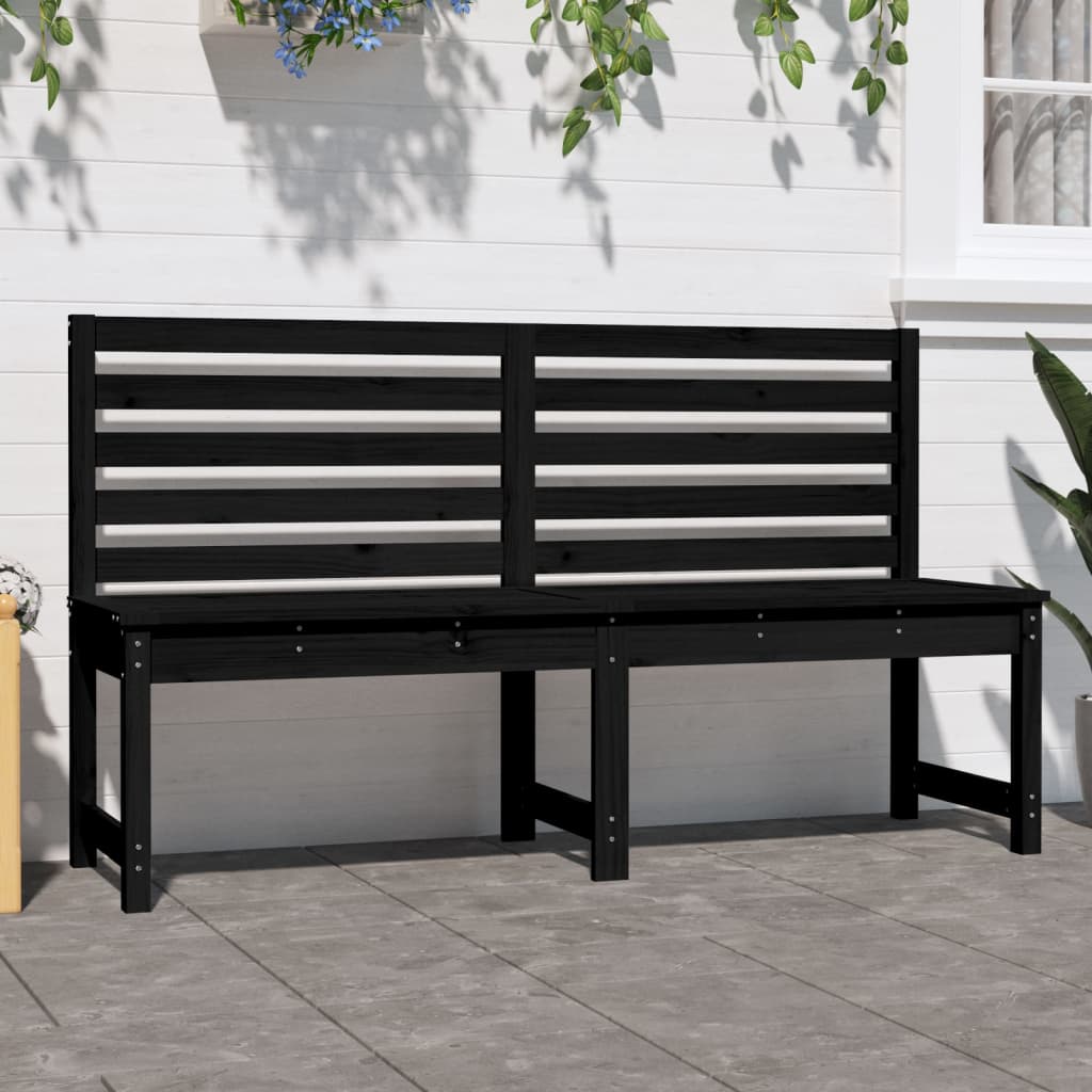 vidaXL Bancă de grădină, negru, 157,5 cm, lemn masiv de pin vidaXL Bancă de grădină, negru, 157,5 cm, lemn masiv de pin