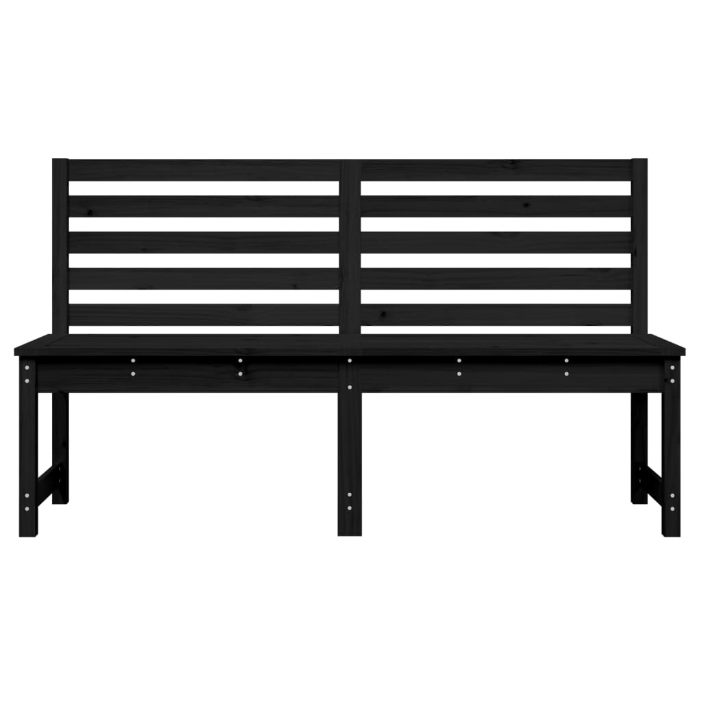 vidaXL Bancă de grădină, negru, 157,5 cm, lemn masiv de pin vidaXL Bancă de grădină, negru, 157,5 cm, lemn masiv de pin