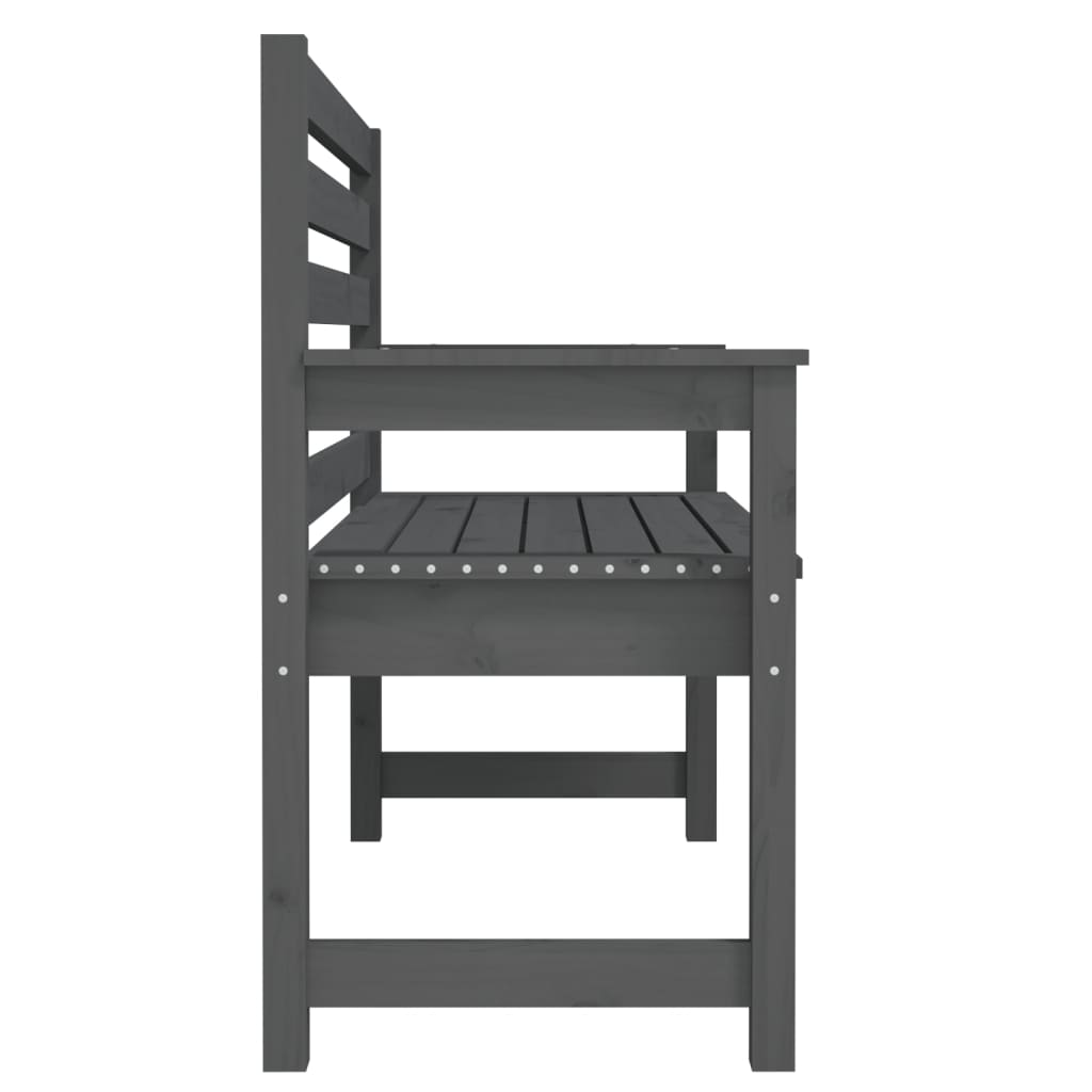 vidaXL Bancă de grădină, gri, 109x48x91,5 cm, lemn masiv de pin