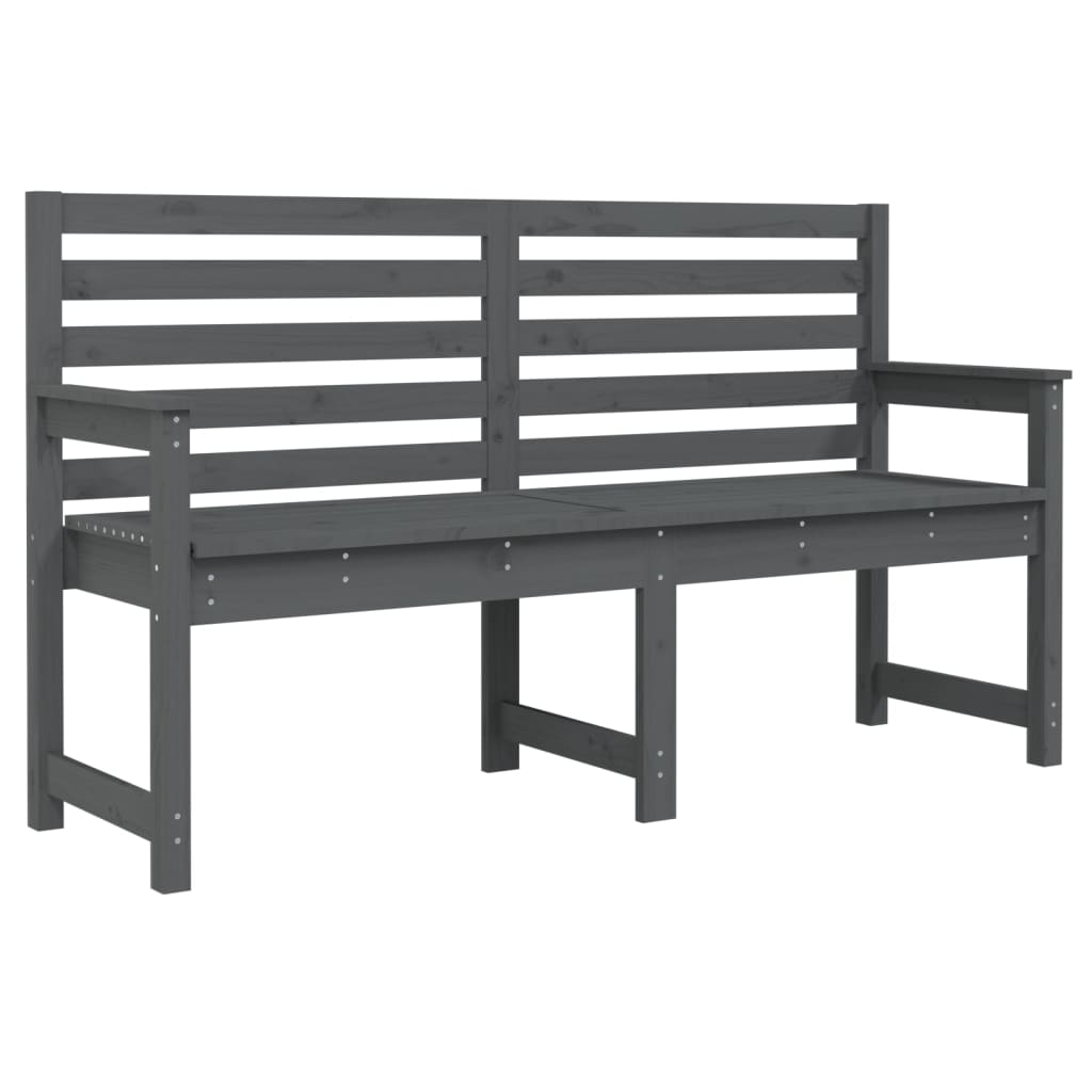 vidaXL Bancă de grădină, gri, 159,5x48x91,5 cm, lemn masiv de pin