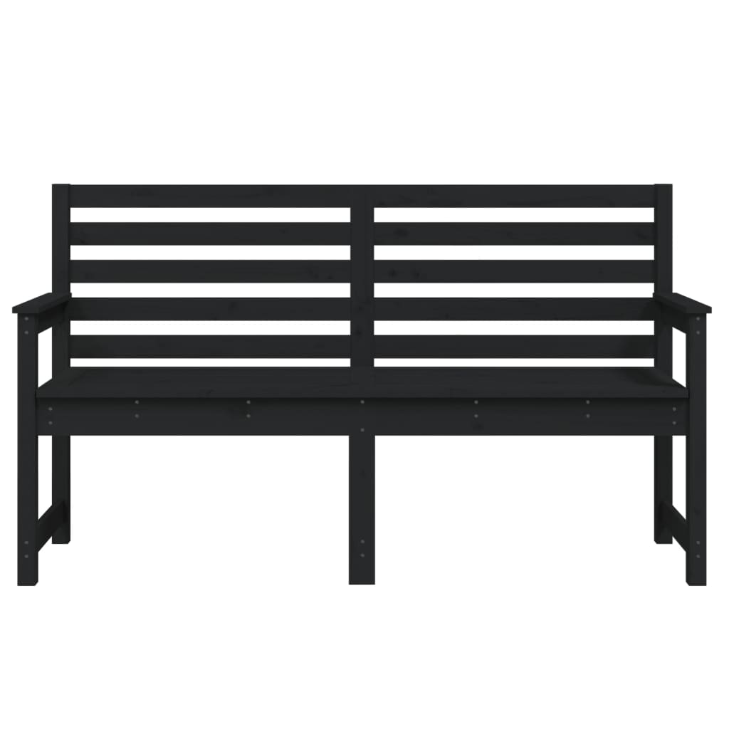 vidaXL Bancă de grădină, negru, 159,5x48x91,5 cm, lemn masiv de pin vidaXL Bancă de grădină, negru, 159,5x48x91,5 cm, lemn masiv de pin