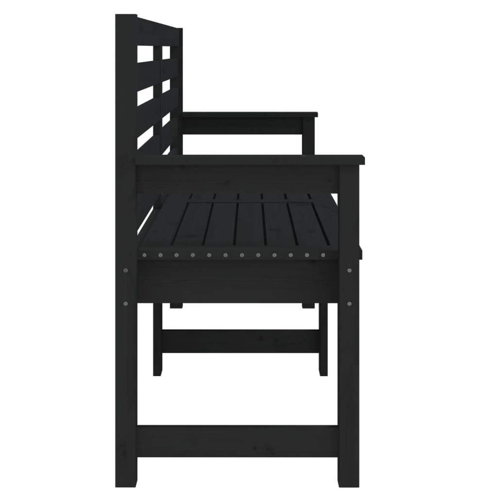 vidaXL Bancă de grădină, negru, 159,5x48x91,5 cm, lemn masiv de pin vidaXL Bancă de grădină, negru, 159,5x48x91,5 cm, lemn masiv de pin
