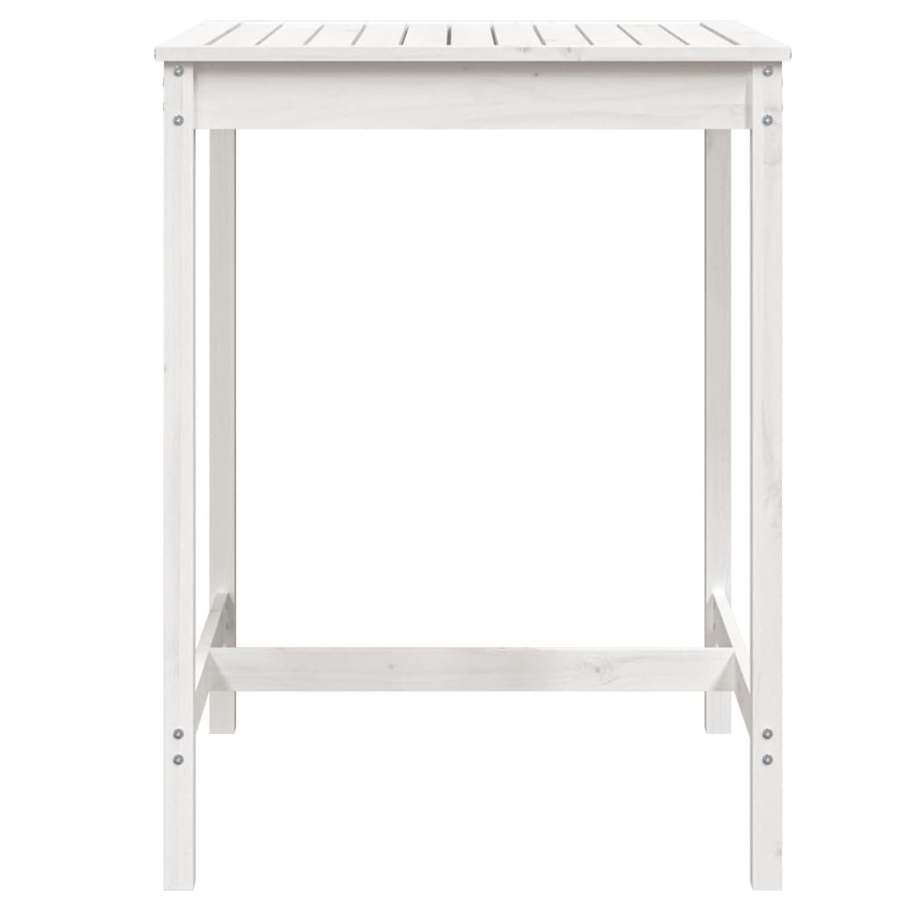 vidaXL Măsuță de grădină, alb, 82,5x82,5x110 cm, lemn masiv de pin