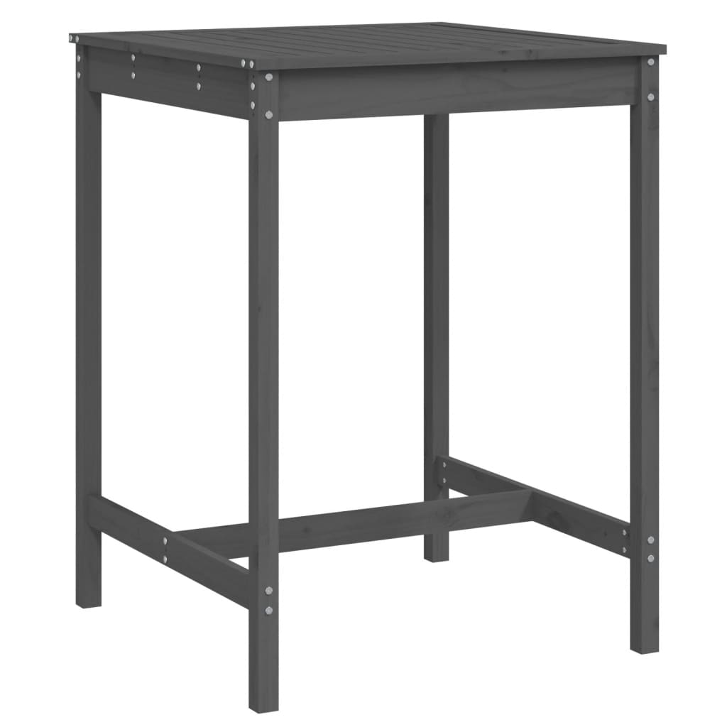 vidaXL Măsuță de grădină, gri, 82,5x82,5x110 cm, lemn masiv de pin