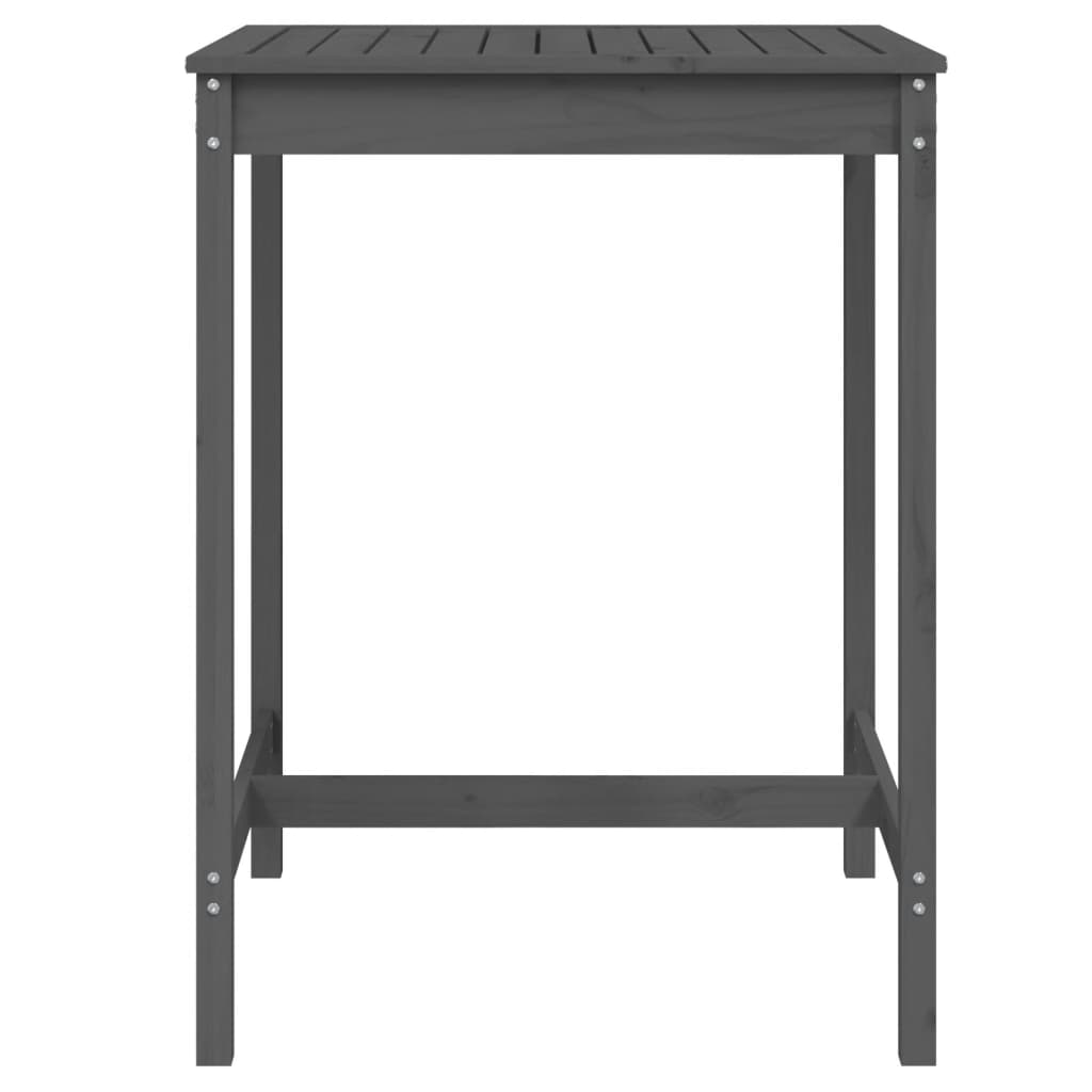 vidaXL Măsuță de grădină, gri, 82,5x82,5x110 cm, lemn masiv de pin