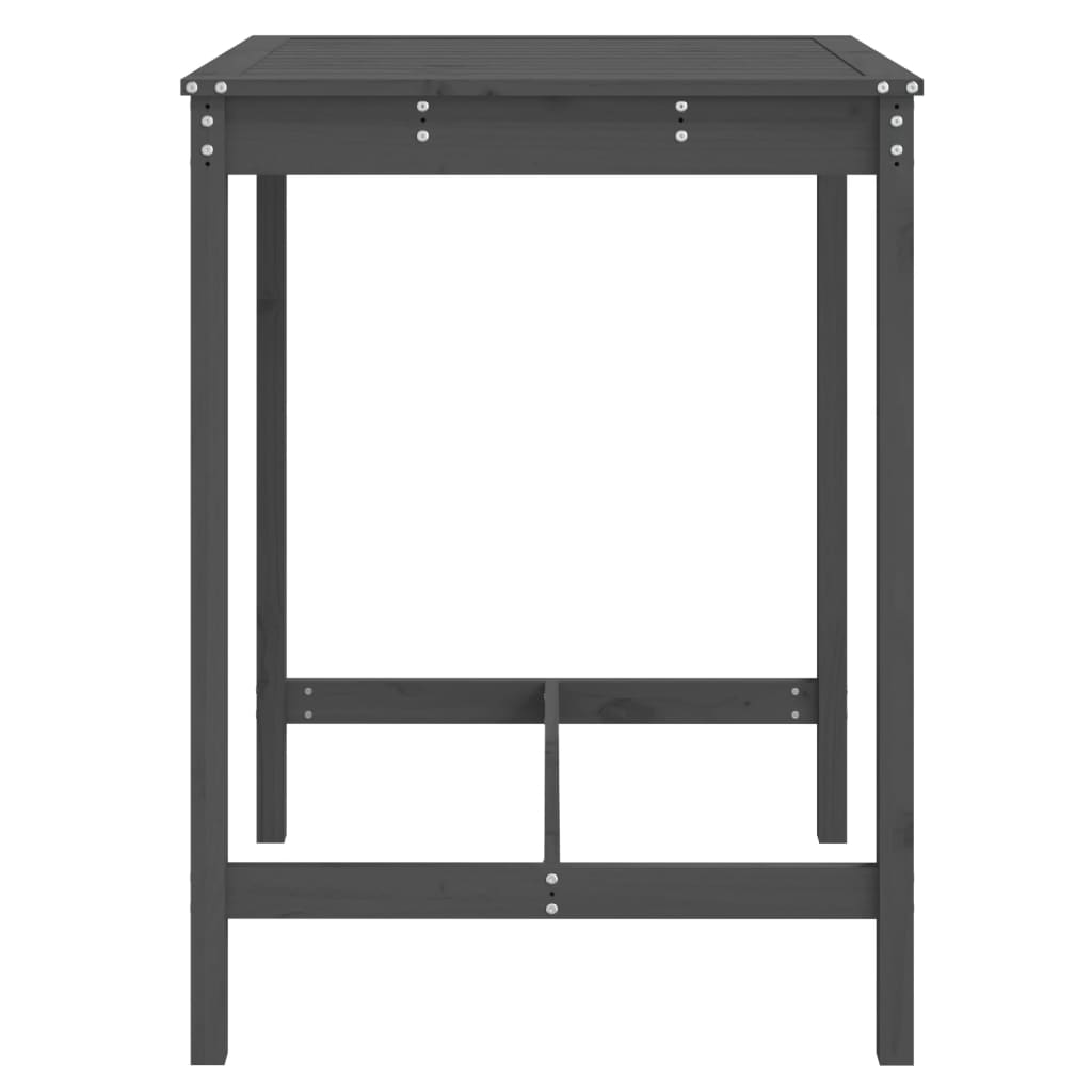 vidaXL Măsuță de grădină, gri, 82,5x82,5x110 cm, lemn masiv de pin