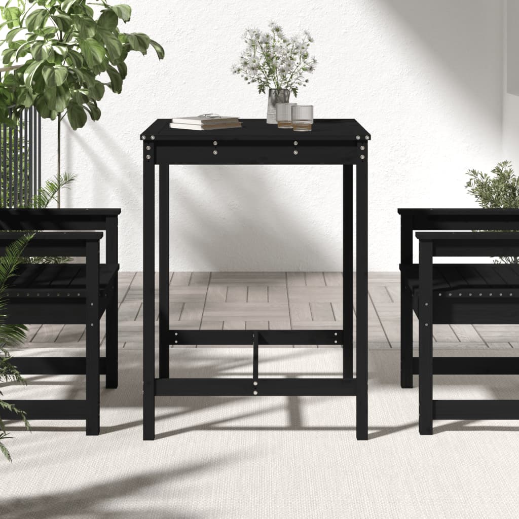 vidaXL Măsuță de grădină, negru, 82,5x82,5x110 cm, lemn masiv de pin vidaXL Măsuță de grădină, negru, 82,5x82,5x110 cm, lemn masiv de pin