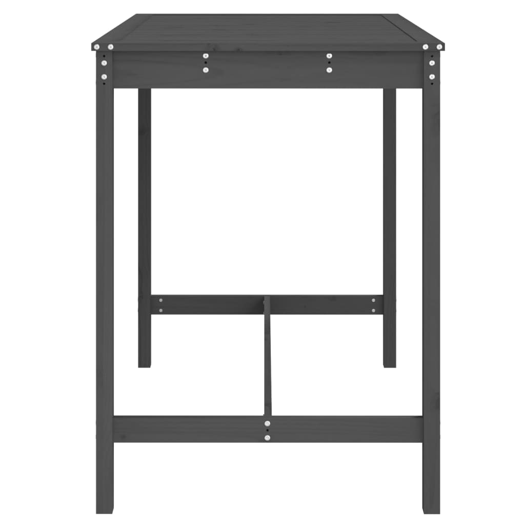 vidaXL Măsuță de grădină, gri, 121x82,5x110 cm, lemn masiv de pin