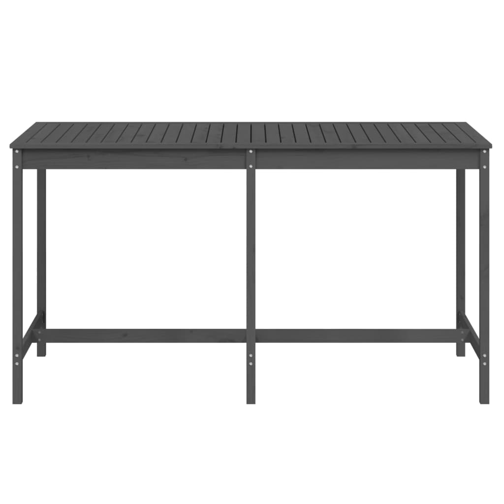 vidaXL Masă de grădină, gri, 203,5x90x110 cm, lemn masiv de pin