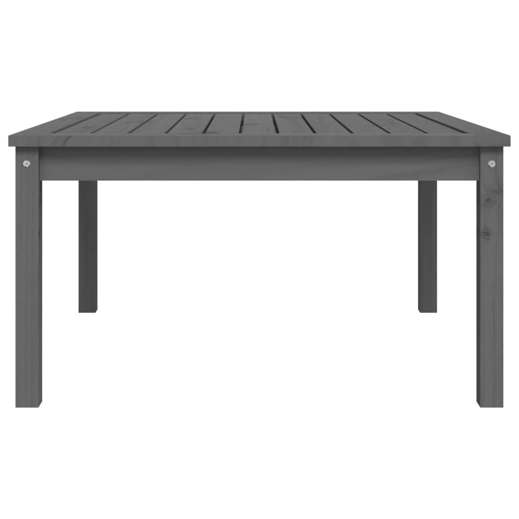 vidaXL Măsuță de grădină, gri, 82,5x82,5x45 cm, lemn masiv de pin