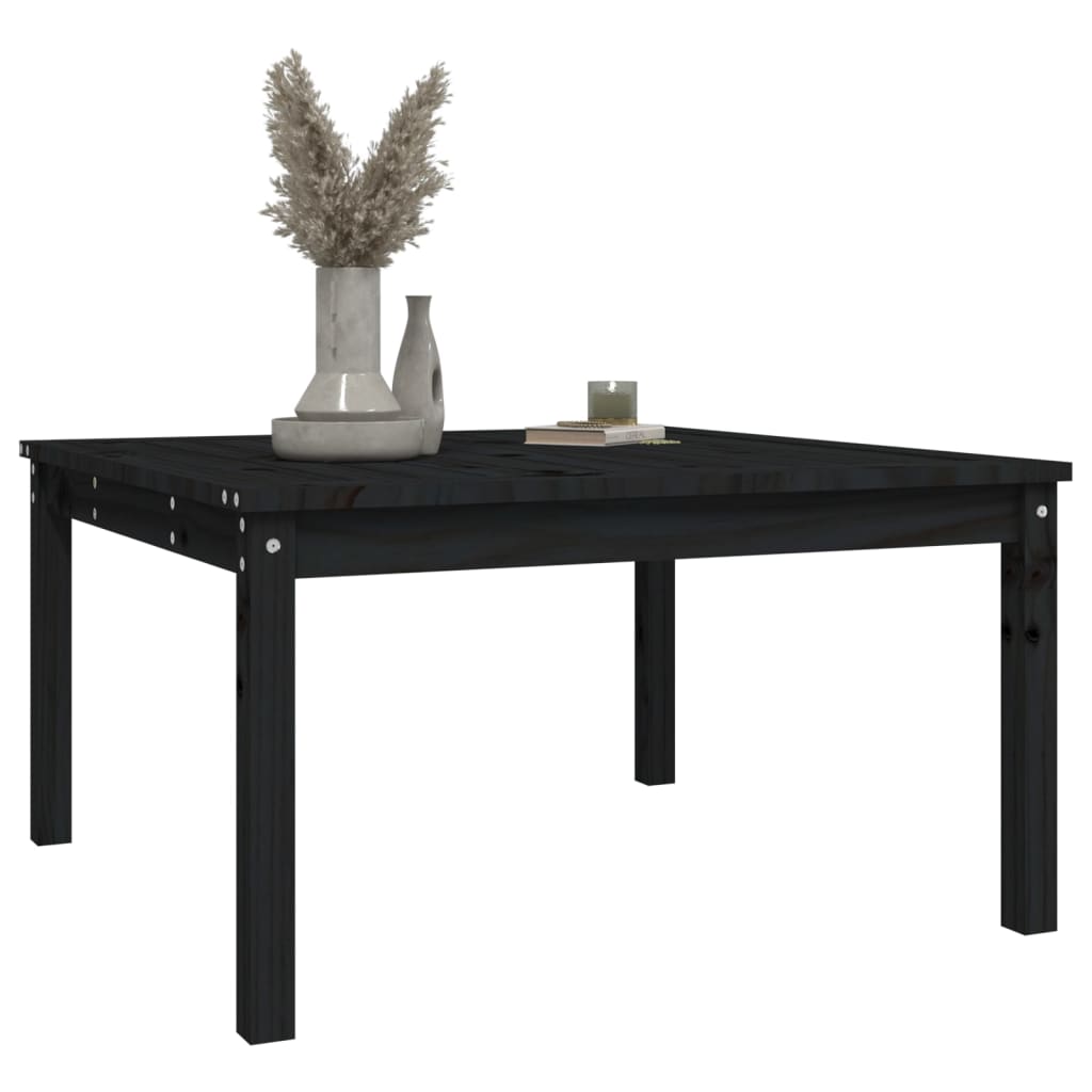 vidaXL Măsuță de grădină, negru, 82,5x82,5x45 cm, lemn masiv de pin vidaXL Măsuță de grădină, negru, 82,5x82,5x45 cm, lemn masiv de pin