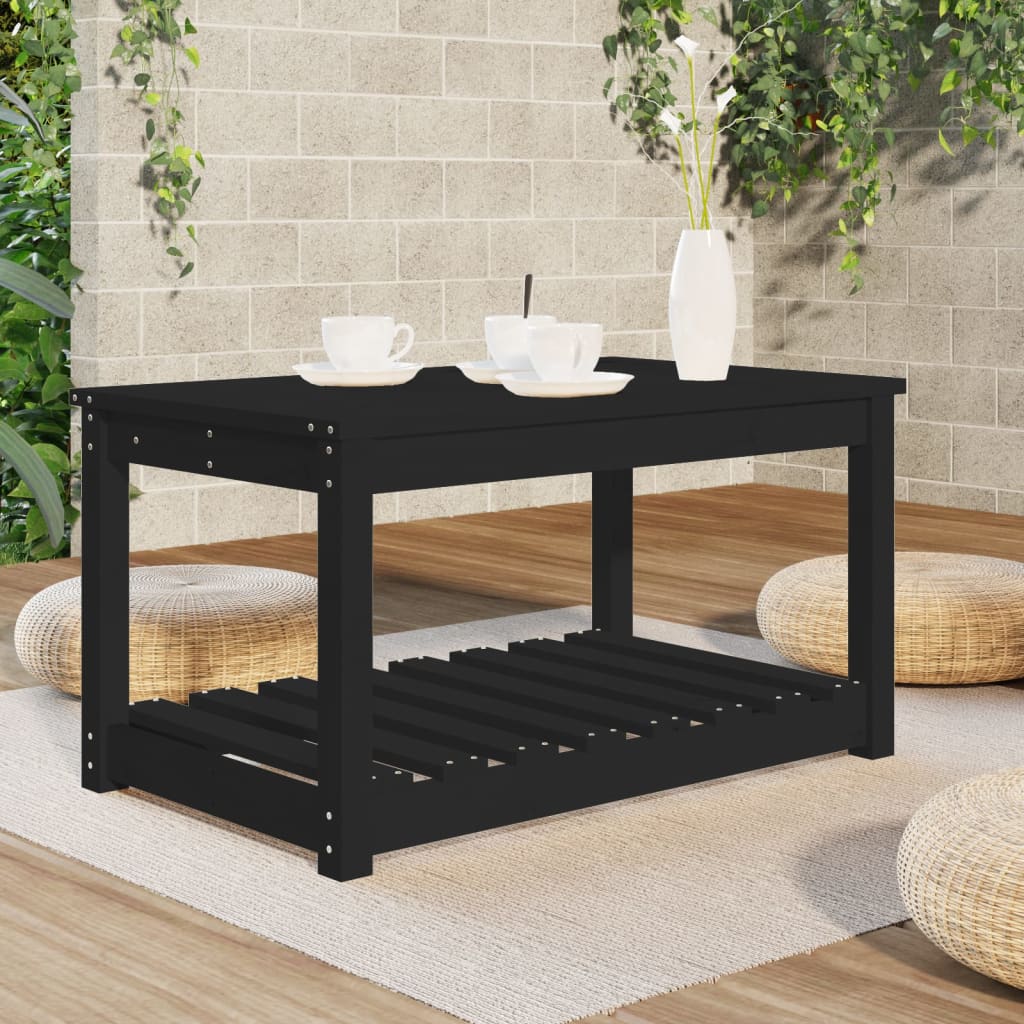 vidaXL Măsuță de grădină, negru, 82,5x50,5x45 cm, lemn masiv de pin vidaXL Măsuță de grădină, negru, 82,5x50,5x45 cm, lemn masiv de pin