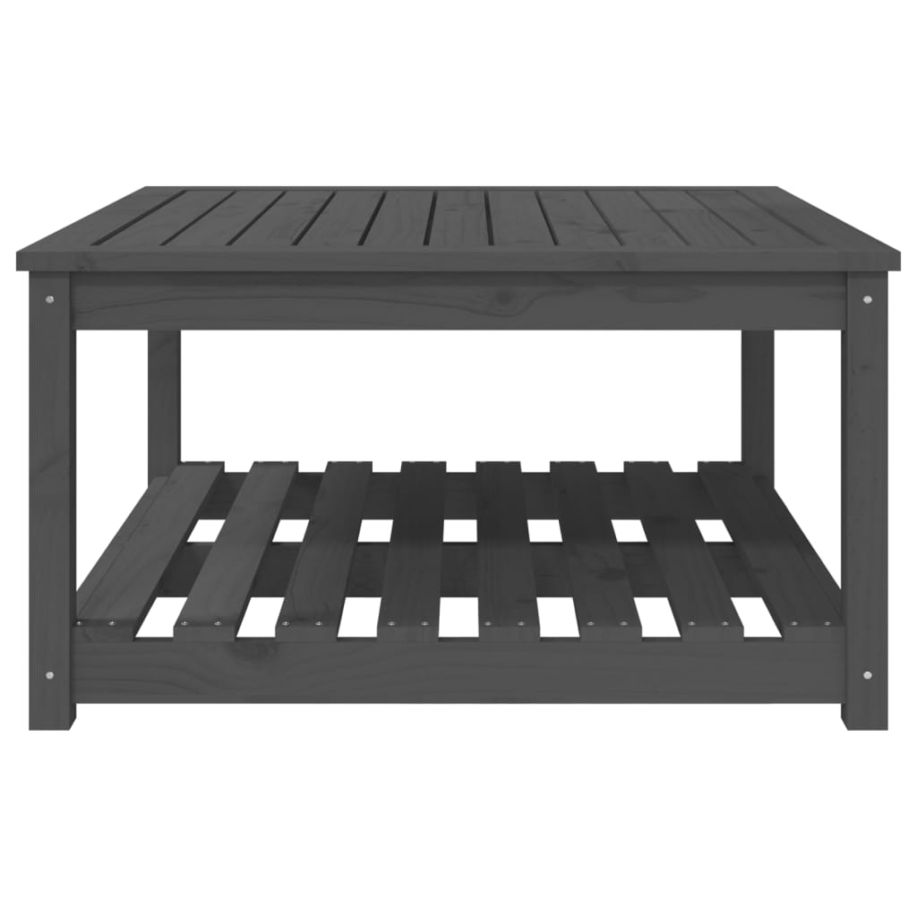 vidaXL Măsuță de grădină, gri, 82,5x82,5x45 cm, lemn masiv de pin
