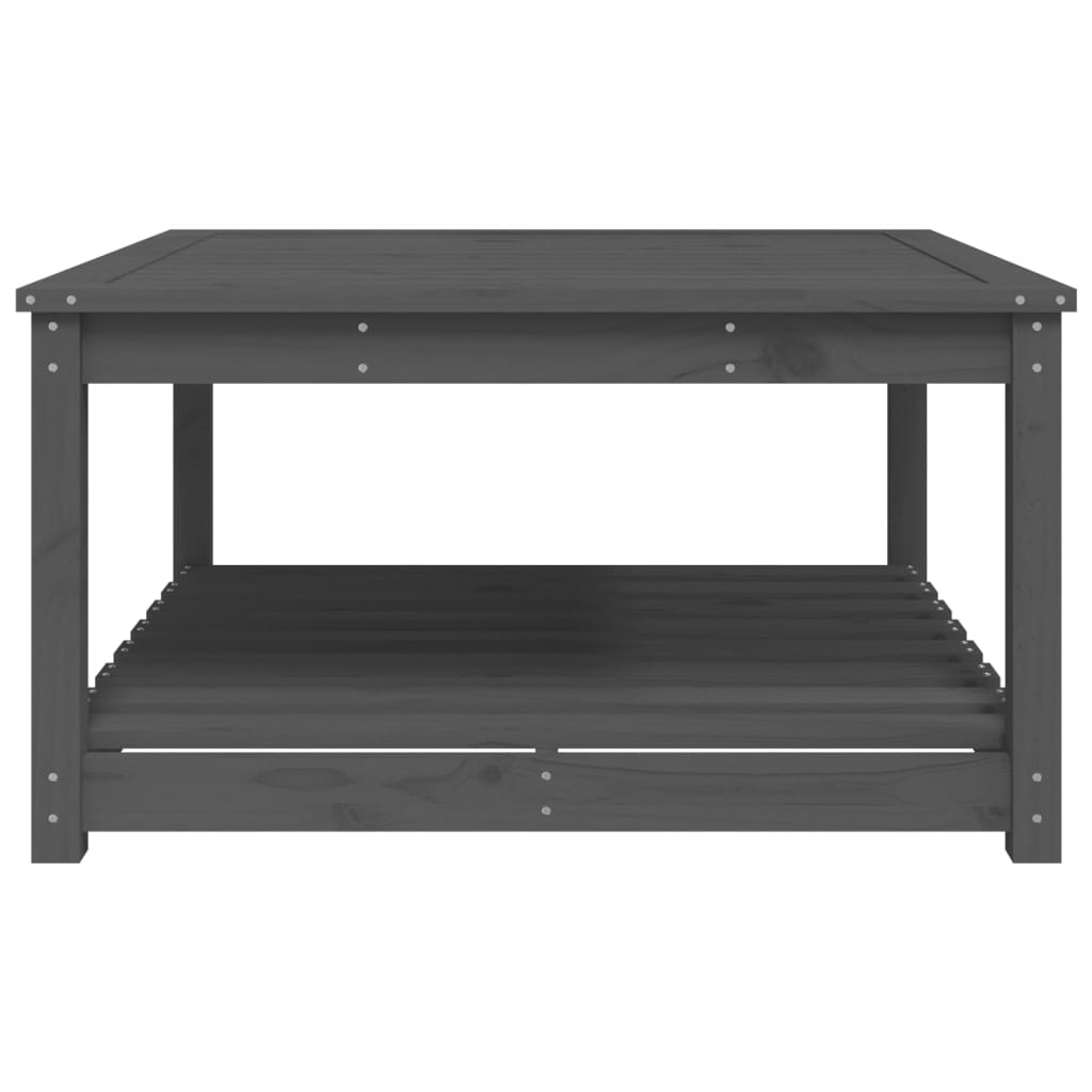 vidaXL Măsuță de grădină, gri, 82,5x82,5x45 cm, lemn masiv de pin