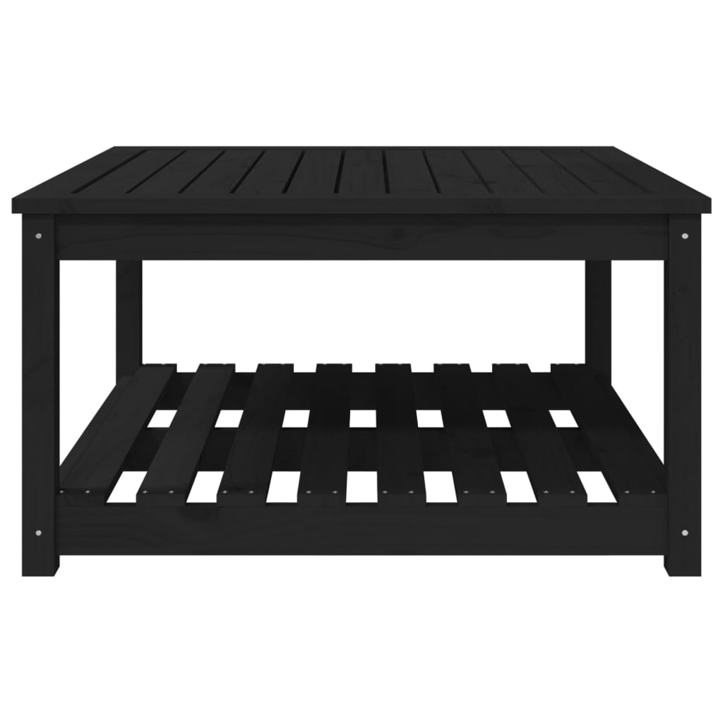 vidaXL Măsuță de grădină, negru, 82,5x82,5x45 cm, lemn masiv de pin vidaXL Măsuță de grădină, negru, 82,5x82,5x45 cm, lemn masiv de pin