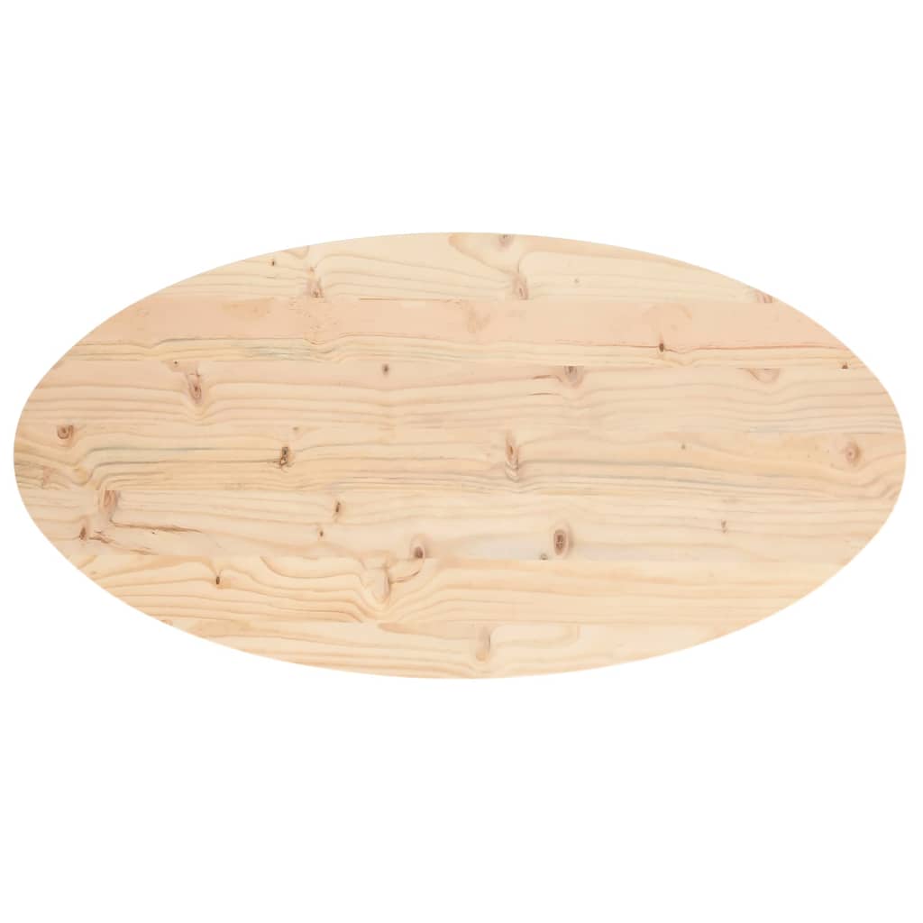 vidaXL Blat de masă, 90x45x2,5 cm, lemn masiv de pin, oval