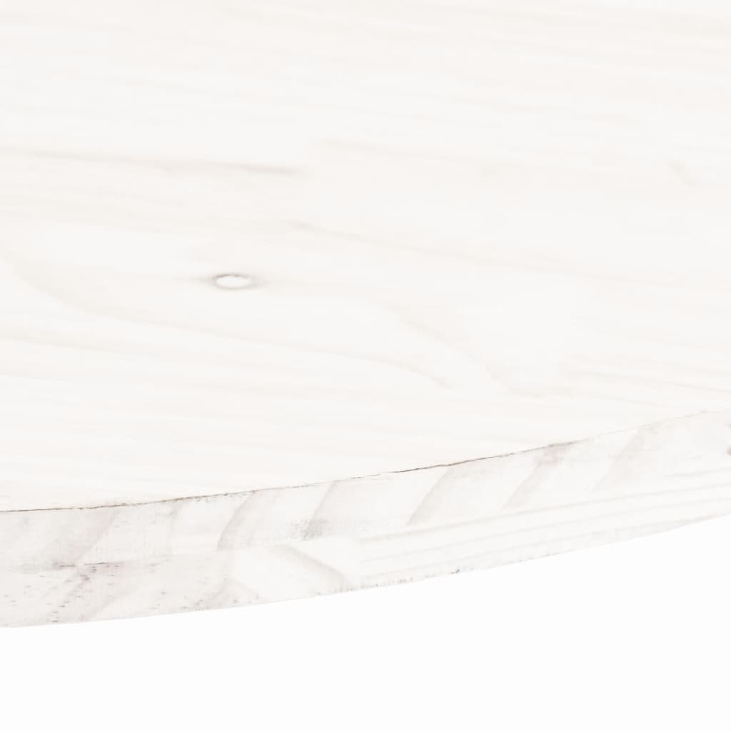 vidaXL Blat de masă, alb, 100x50x2,5 cm, lemn masiv de pin, oval