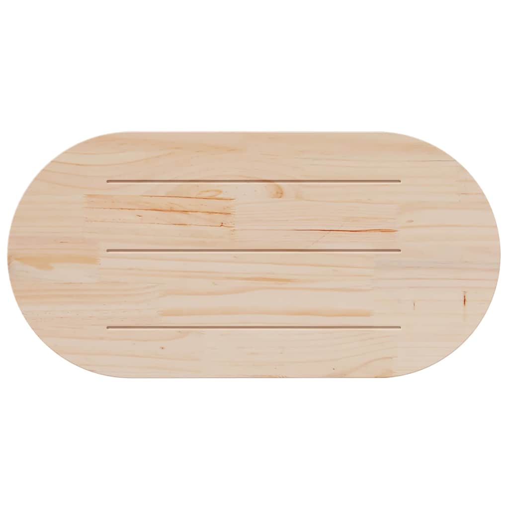 vidaXL Blat de masă, alb, 110x55x2,5 cm, lemn masiv de pin, oval