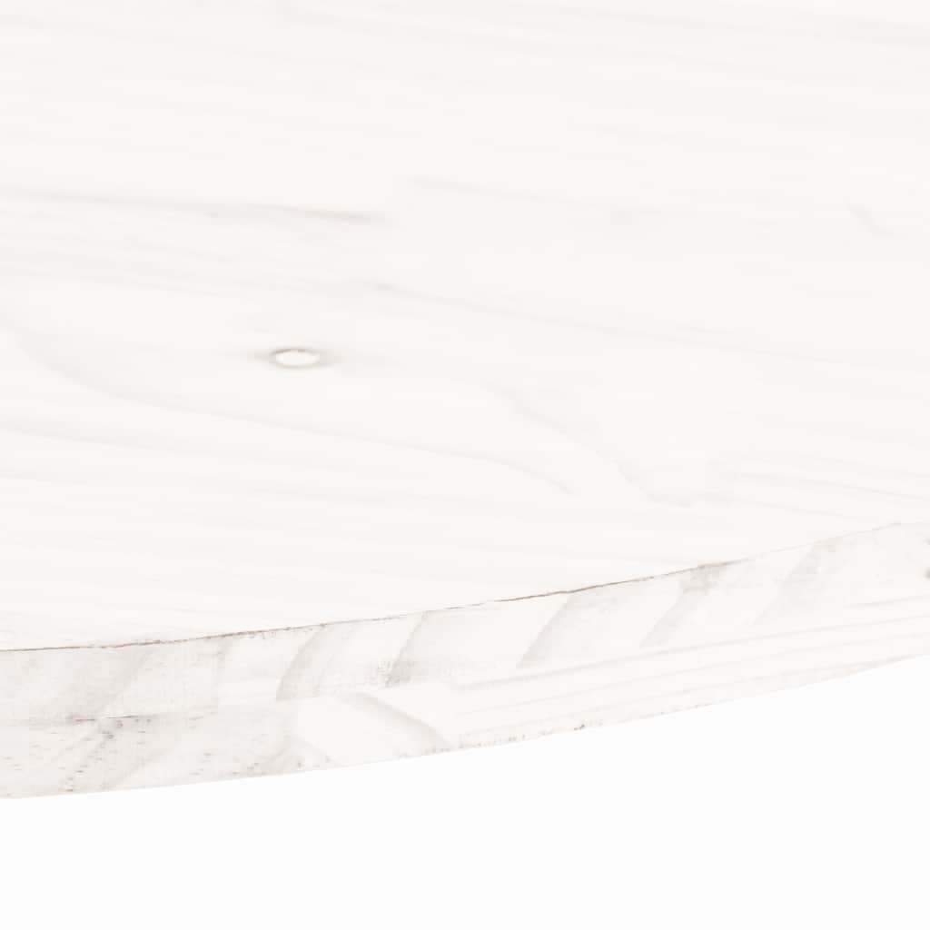 vidaXL Blat de masă, alb, 110x55x2,5 cm, lemn masiv de pin, oval