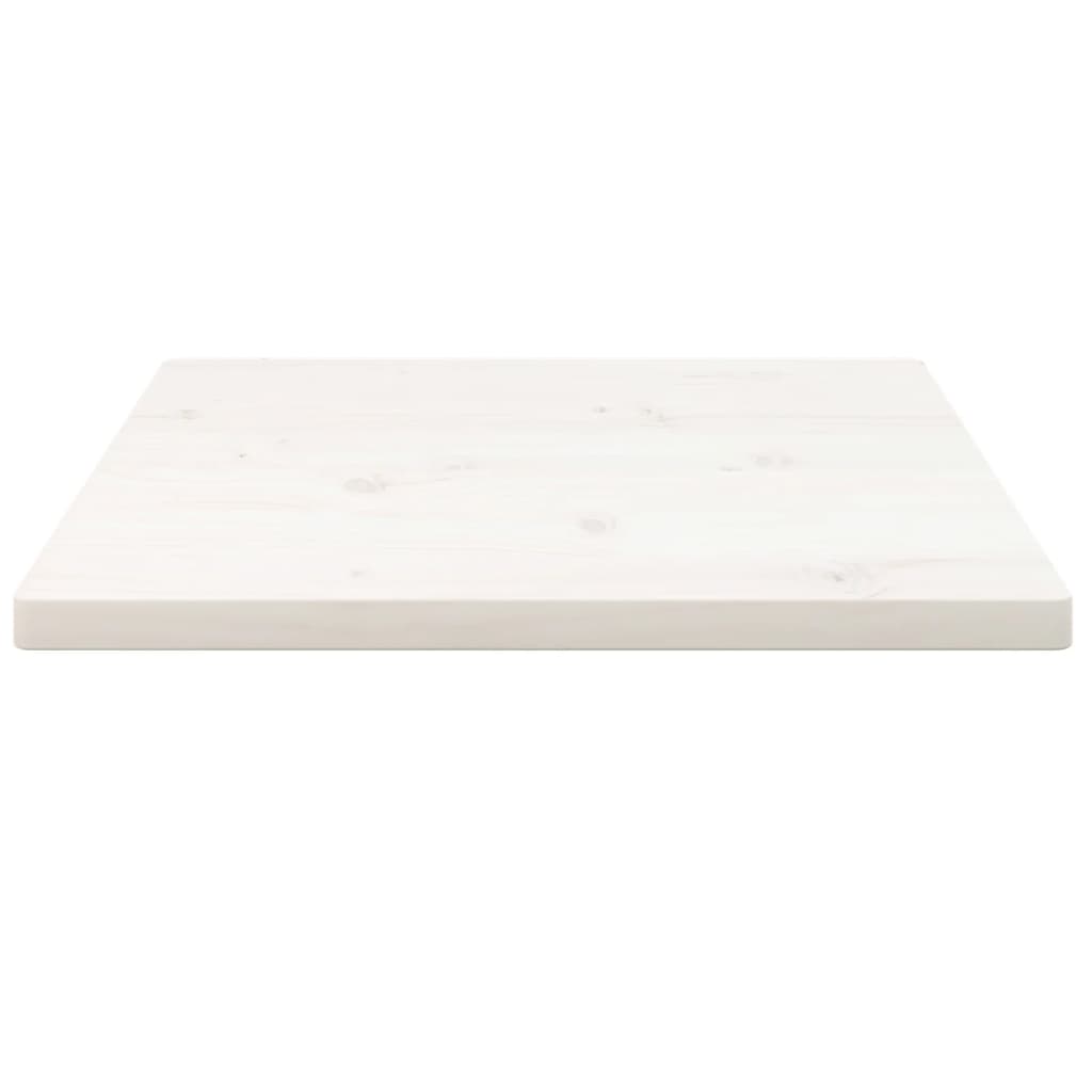 vidaXL Blat de masă, alb, 50x50x2,5 cm, lemn masiv de pin, pătrat