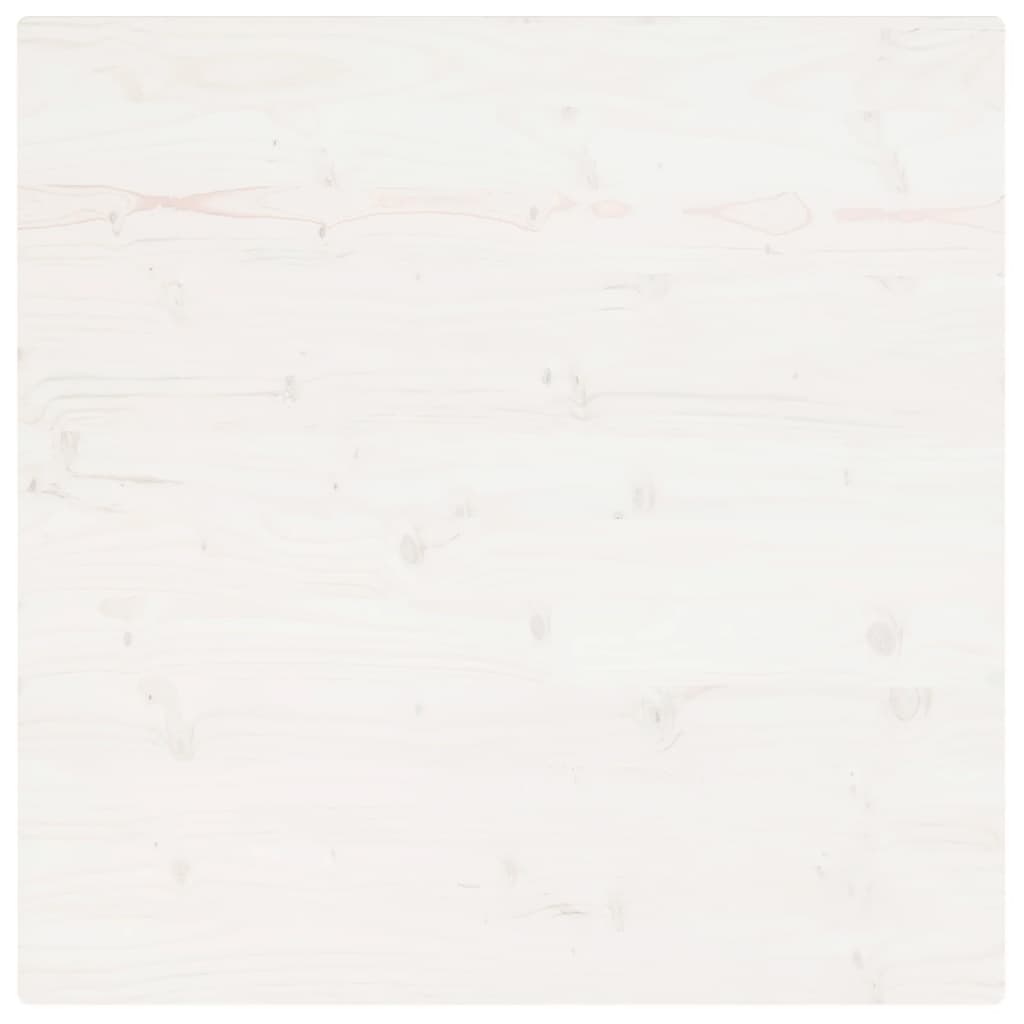 vidaXL Blat de masă, alb, 70x70x2,5 cm, lemn masiv de pin, pătrat