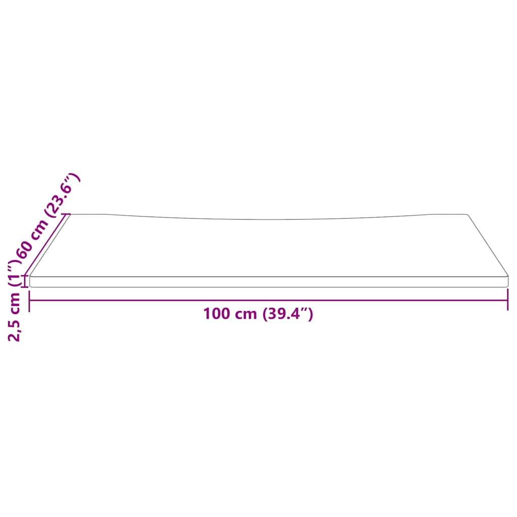 vidaXL Blat de birou, alb, 100x60x2,5 cm, lemn masiv de pin