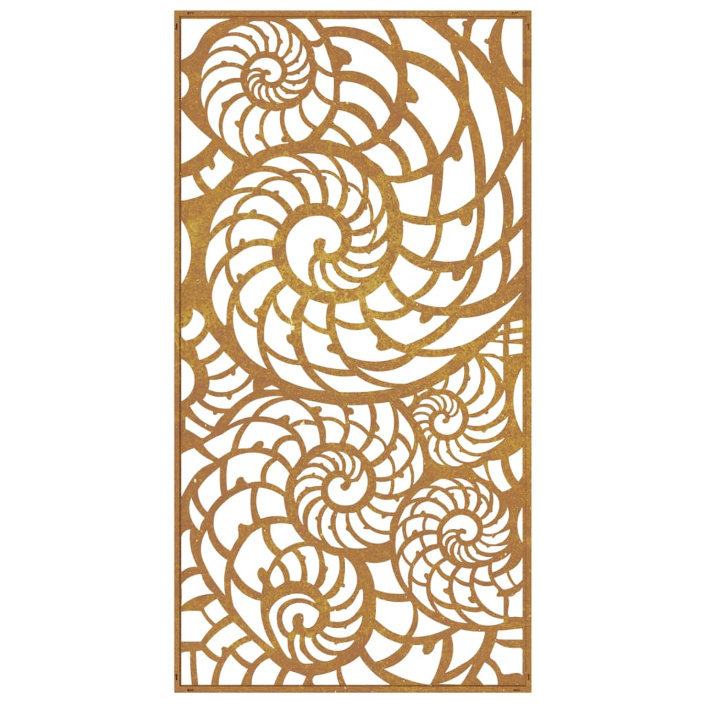 vidaXL Decor perete de grădină 105x55 cm design scoici oțel Corten vidaXL Decor perete de grădină 105x55 cm design scoici oțel Corten