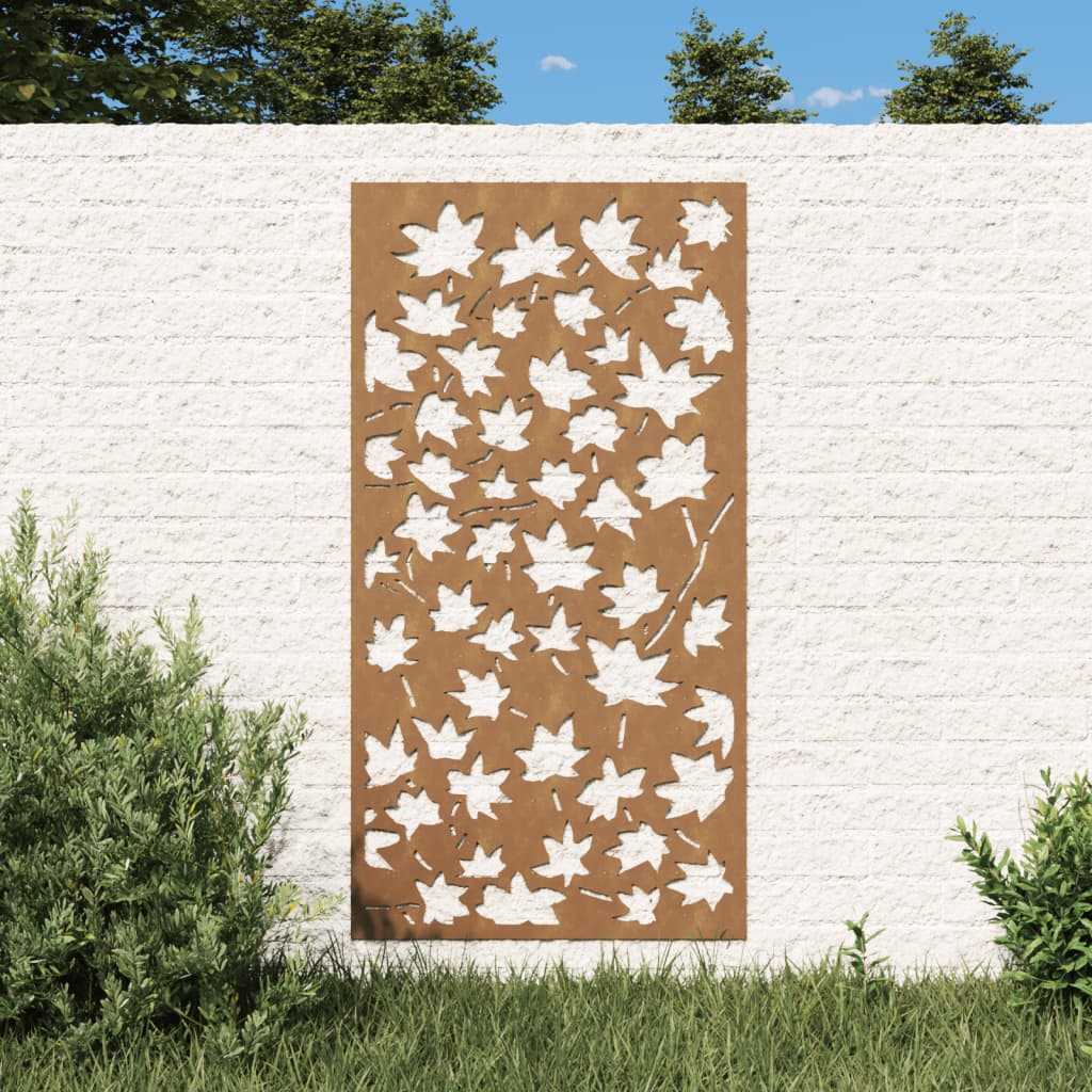 vidaXL Decor de perete 105x55 cm design frunze arțar oțel Corten vidaXL Decor de perete 105x55 cm design frunze arțar oțel Corten