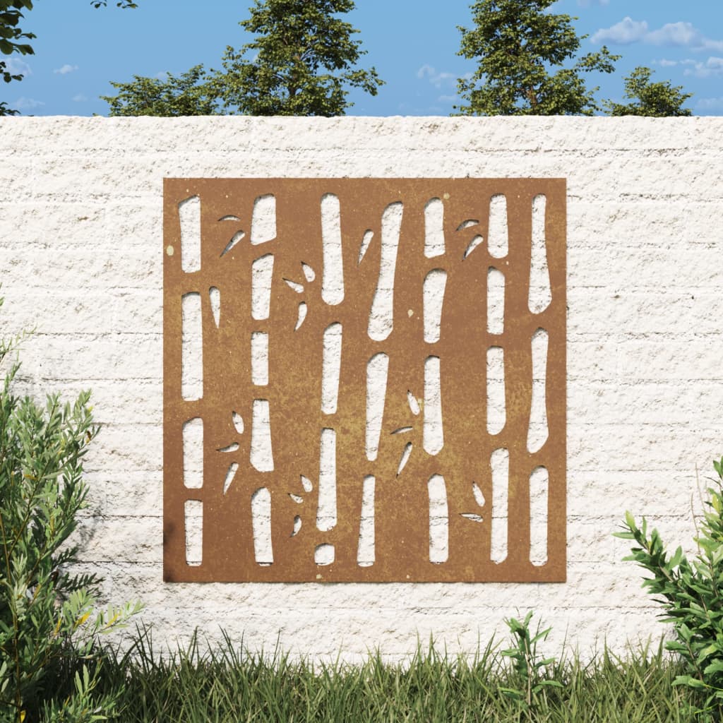 vidaXL Decor perete de grădină 55x55 cm design bambus oțel Corten vidaXL Decor perete de grădină 55x55 cm design bambus oțel Corten