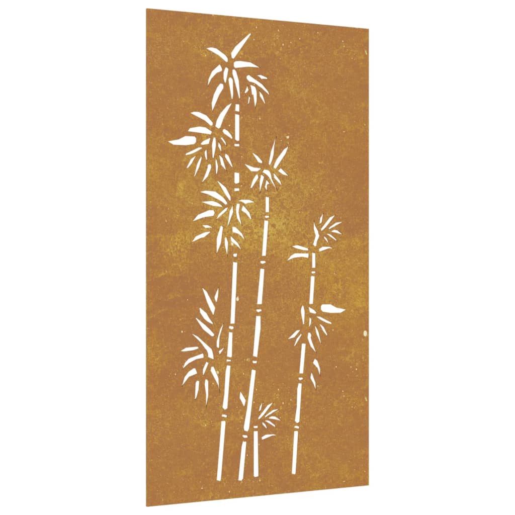 vidaXL Decorație perete de grădină 105x55 cm design bambus oțel Corten vidaXL Decorație perete de grădină 105x55 cm design bambus oțel Corten