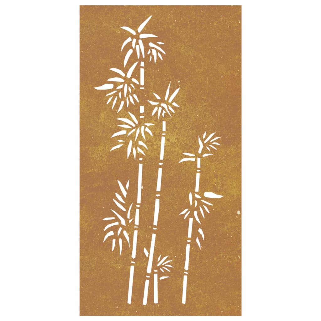 vidaXL Decorație perete de grădină 105x55 cm design bambus oțel Corten vidaXL Decorație perete de grădină 105x55 cm design bambus oțel Corten