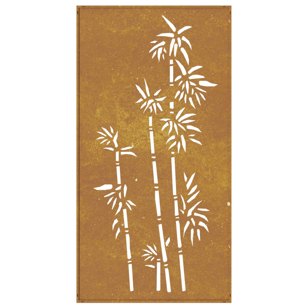 vidaXL Decorație perete de grădină 105x55 cm design bambus oțel Corten vidaXL Decorație perete de grădină 105x55 cm design bambus oțel Corten