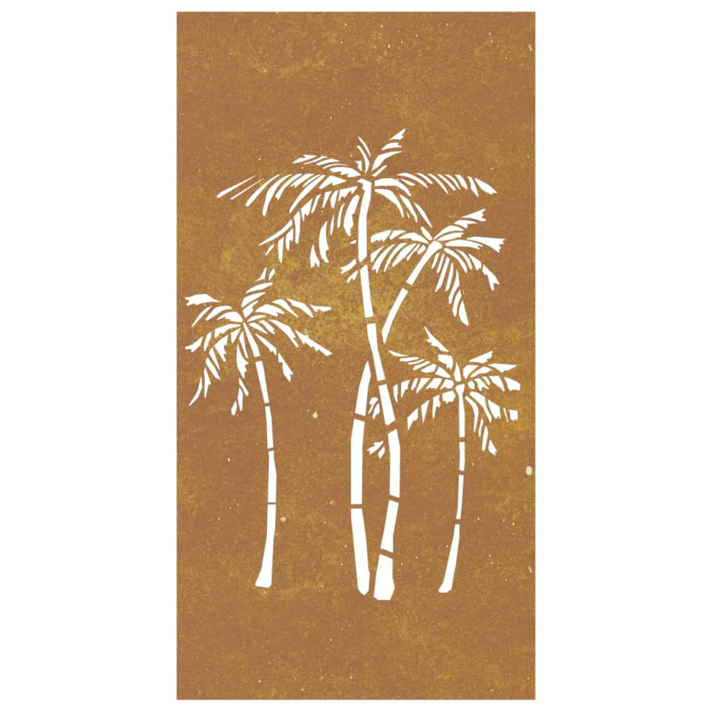 vidaXL Decor de perete de grădină 105x55 cm design palmier oțel corten vidaXL Decor de perete de grădină 105x55 cm design palmier oțel corten
