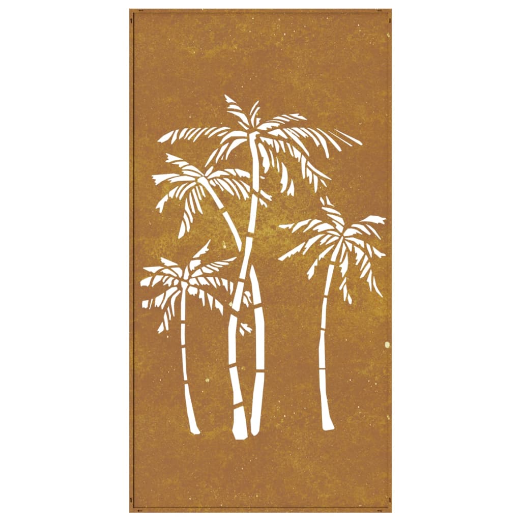 vidaXL Decor de perete de grădină 105x55 cm design palmier oțel corten vidaXL Decor de perete de grădină 105x55 cm design palmier oțel corten