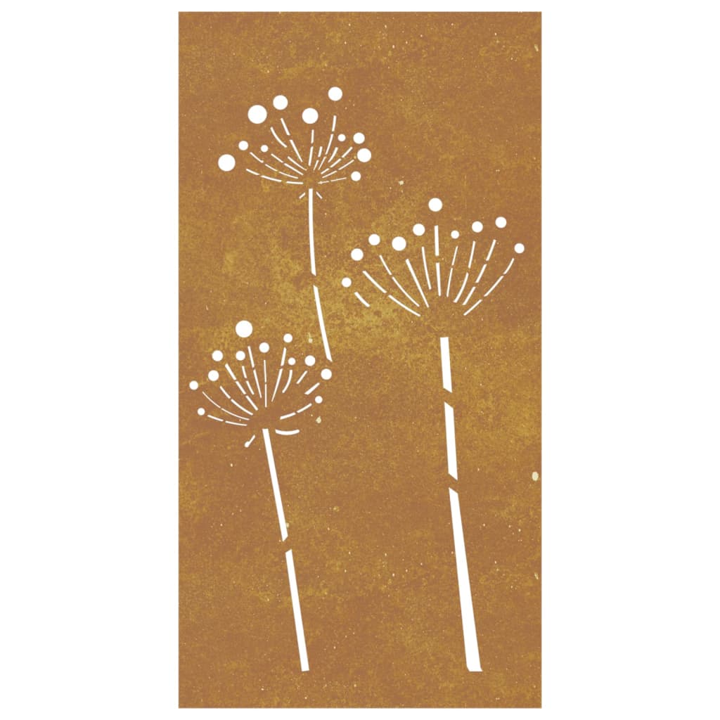vidaXL Decor perete de grădină 105x55 cm design flori oțel Corten vidaXL Decor perete de grădină 105x55 cm design flori oțel Corten