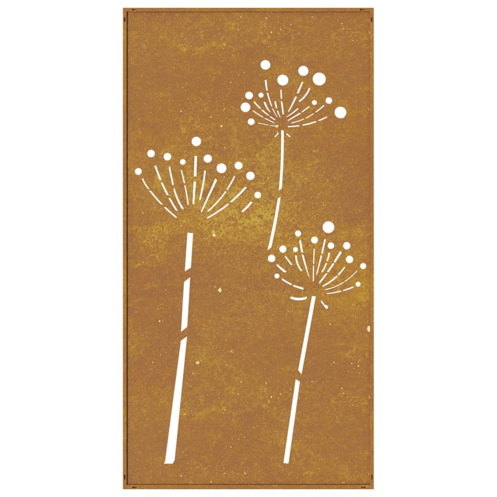 vidaXL Decor perete de grădină 105x55 cm design flori oțel Corten vidaXL Decor perete de grădină 105x55 cm design flori oțel Corten