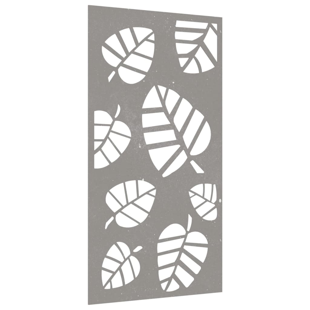 vidaXL Decorație perete de grădină 105x55 cm design frunze oțel Corten