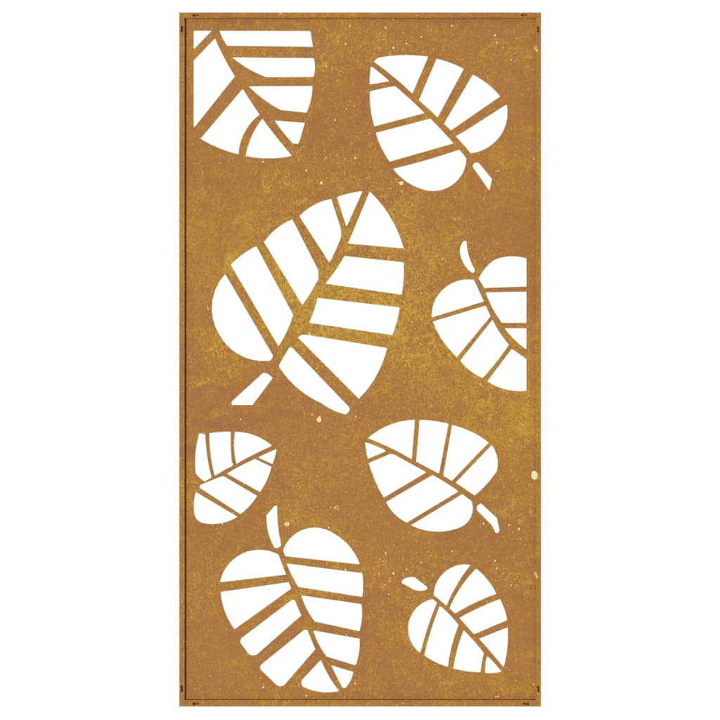 vidaXL Decorație perete de grădină 105x55 cm design frunze oțel Corten