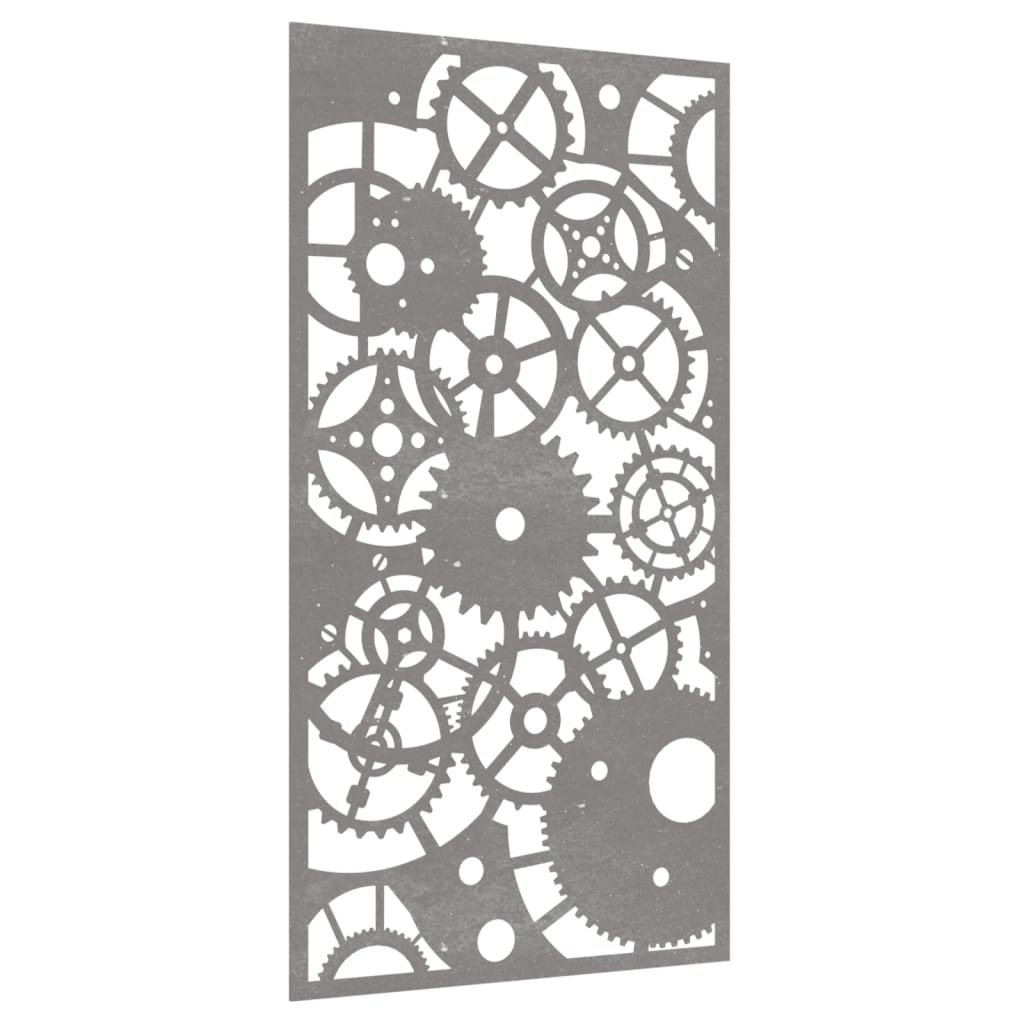 vidaXL Decor perete grădină 105x55 cm design roți zimțare oțel Corten vidaXL Decor perete grădină 105x55 cm design roți zimțare oțel Corten