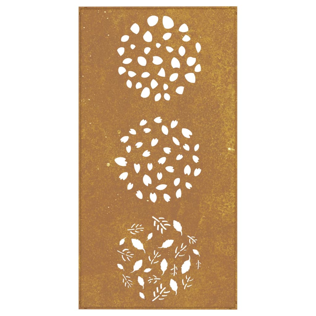 vidaXL Decorație perete de grădină 105x55 cm design frunze oțel Corten