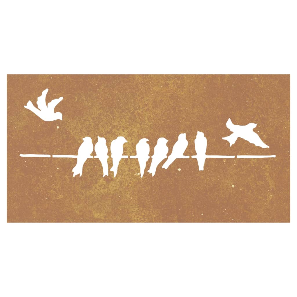 vidaXL Decorațiune perete grădină 105x55 cm design păsări oțel Corten vidaXL Decorațiune perete grădină 105x55 cm design păsări oțel Corten