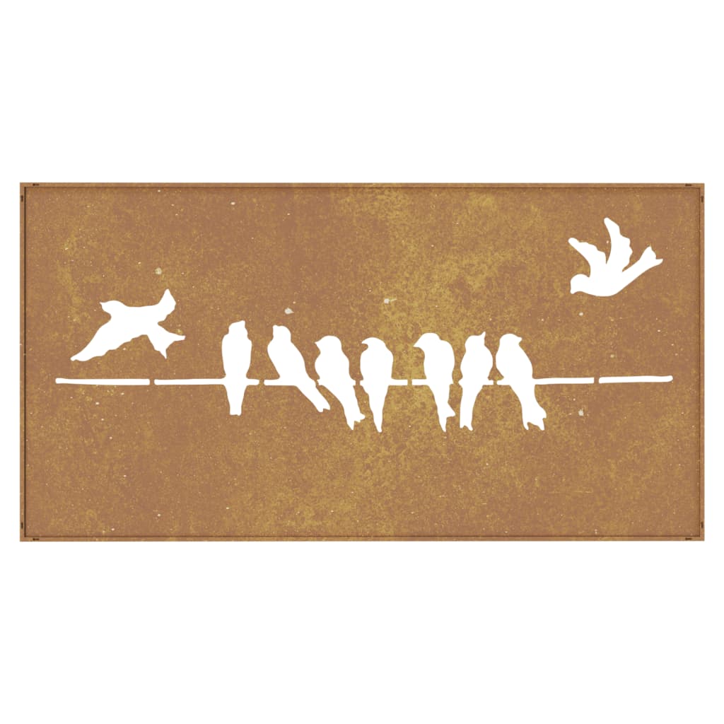 vidaXL Decorațiune perete grădină 105x55 cm design păsări oțel Corten vidaXL Decorațiune perete grădină 105x55 cm design păsări oțel Corten