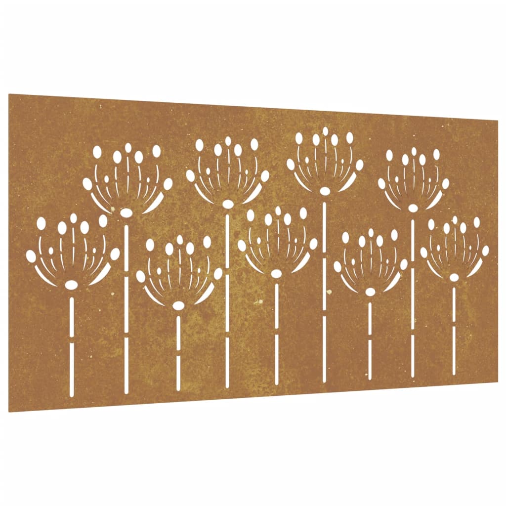 vidaXL Decorație perete de grădină 105x55 cm design flori oțel Corten vidaXL Decorație perete de grădină 105x55 cm design flori oțel Corten