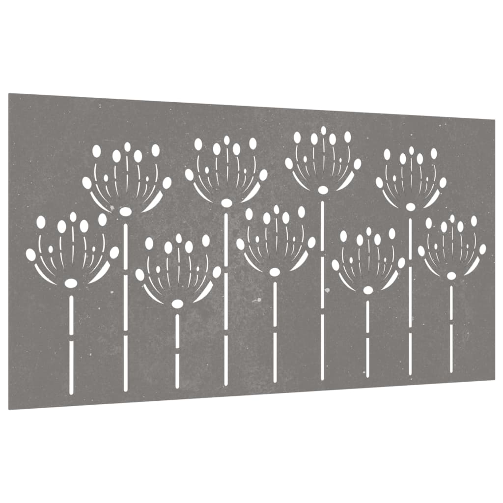 vidaXL Decorație perete de grădină 105x55 cm design flori oțel Corten vidaXL Decorație perete de grădină 105x55 cm design flori oțel Corten