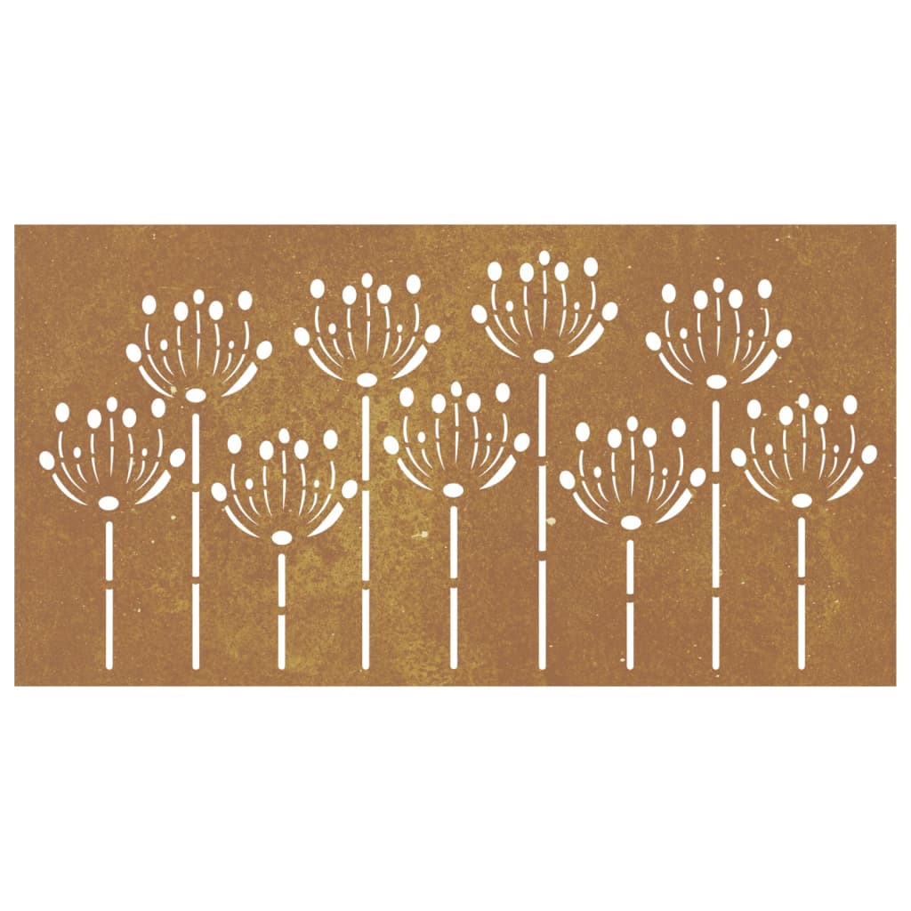 vidaXL Decorație perete de grădină 105x55 cm design flori oțel Corten vidaXL Decorație perete de grădină 105x55 cm design flori oțel Corten