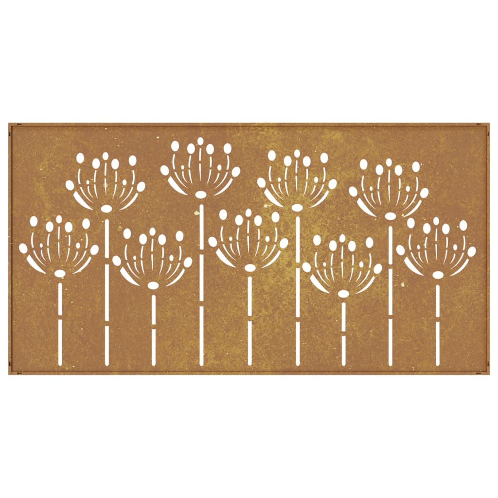 vidaXL Decorație perete de grădină 105x55 cm design flori oțel Corten vidaXL Decorație perete de grădină 105x55 cm design flori oțel Corten