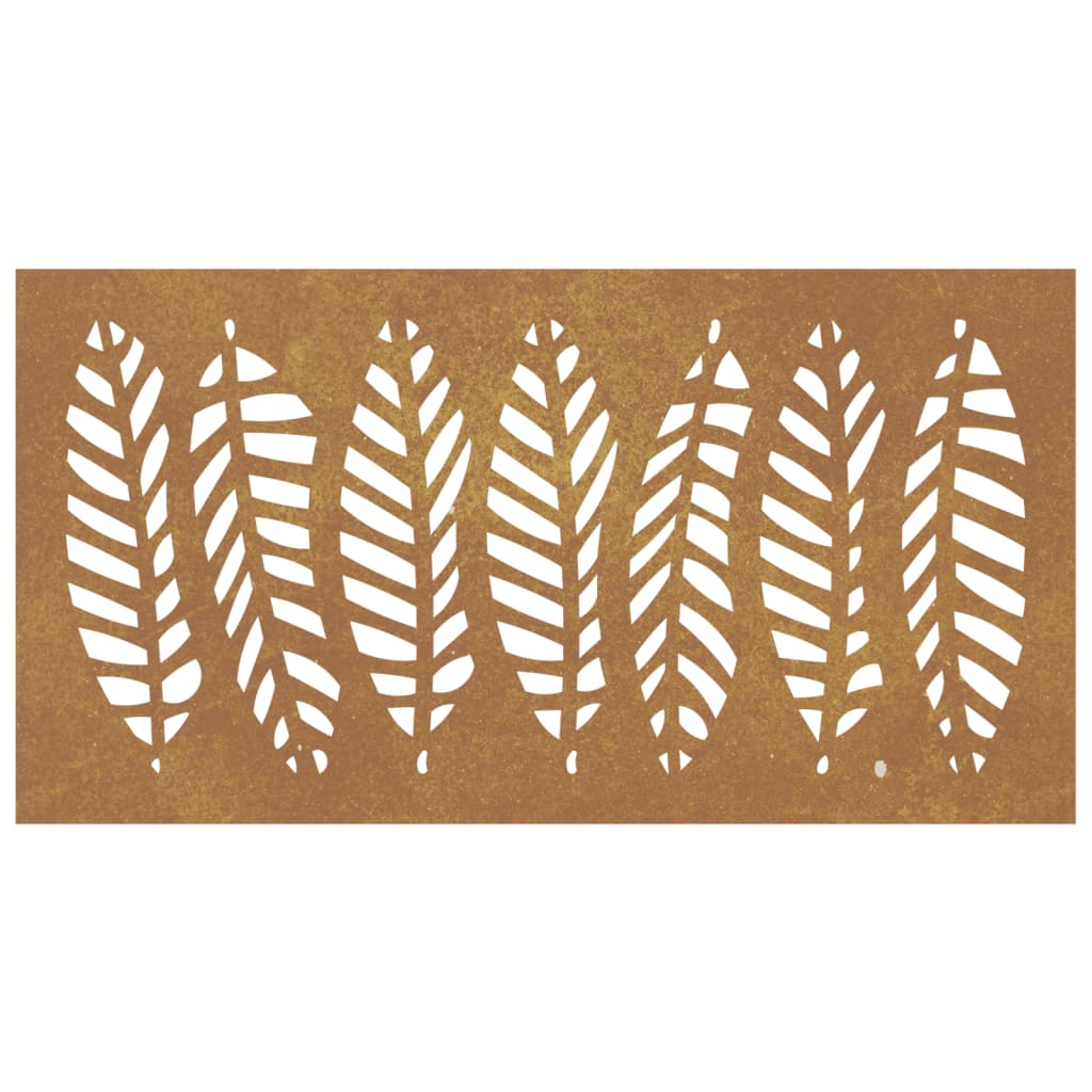 vidaXL Decorație perete de grădină 105x55 cm design frunze oțel Corten
