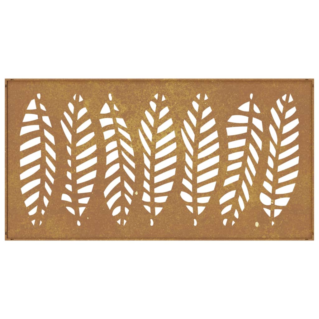 vidaXL Decorație perete de grădină 105x55 cm design frunze oțel Corten