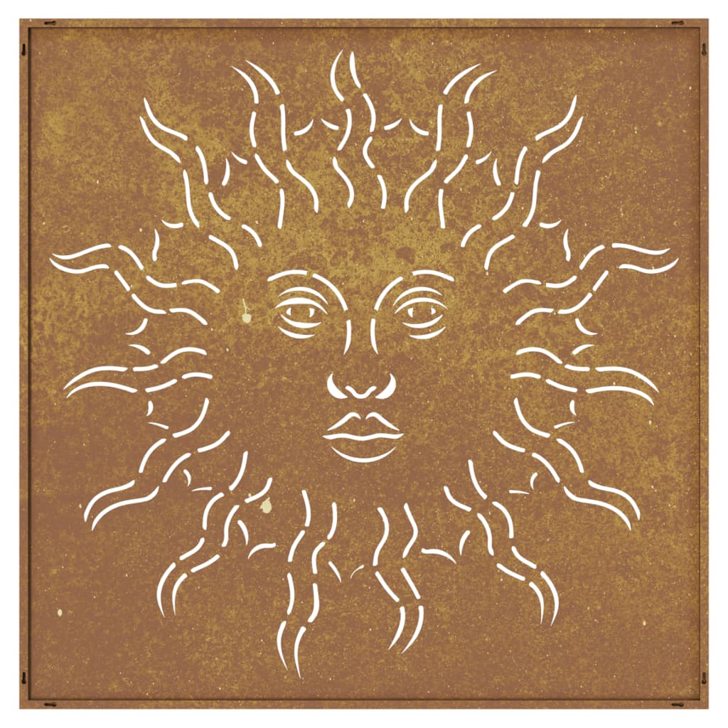 vidaXL Decor perete de grădină 55x55 cm design soare oțel Corten vidaXL Decor perete de grădină 55x55 cm design soare oțel Corten