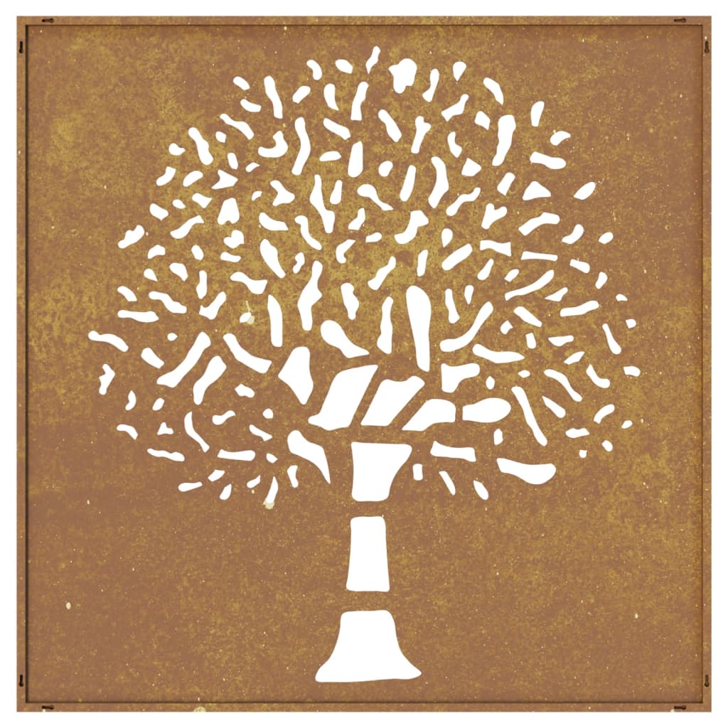 vidaXL Decor perete de grădină 55x55 cm design copac oțel Corten vidaXL Decor perete de grădină 55x55 cm design copac oțel Corten